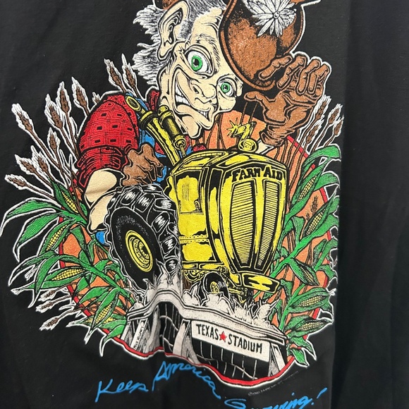 Vintage 1992 Neil Young Farm Aid V Ringer Tshirt, Size  XL - Picture 2 of 4